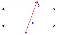 corresponding angles top right