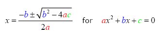 quadratic formula