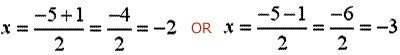 Solve equations using quadratic formula