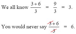 Why you can't simplify expressions like that...